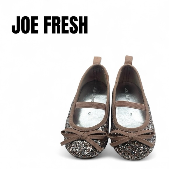 024 Joe Fresh Glittery Rose Gold Ballet Flats - Picture 1 of 9